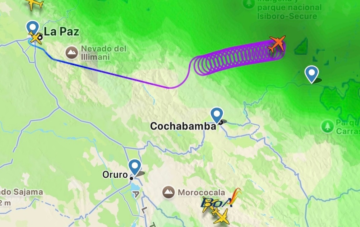 Cronología: así se perdió el contacto con el avión precipitado en Cochabamba
